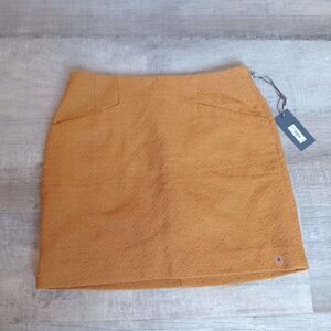 Outback Red Vintage Mustard Yellow Boucle Textured Mini Skirt w/ Pockets Size 4